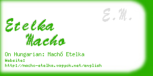 etelka macho business card